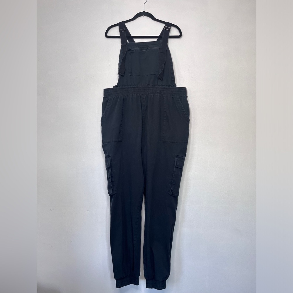 K. Jordan Overalls Women's 3x Jogger Cargo Pockets Elastic Waist Black